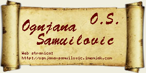 Ognjana Samuilović vizit kartica